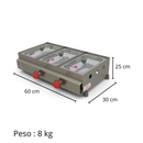 Molheira de Mesa 03 cubas a gás Progás