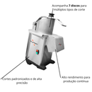 Processador de Alimentos Industrial PA7 PRO Skymsen 220V Inox com 7 Discos