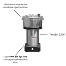 Processador de Alimentos Cutter Inox 8Lts 220V - Skymsen