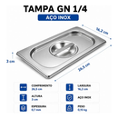 Kit 2 Tampas Inox para Cuba GN 1/4 Vaccarin