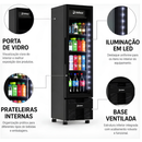 Refrigerador Expositor Inverter Preto 215 Litros Bivolt Imbera