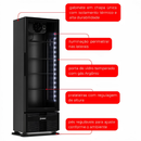 Refrigerador Vertical 393 Litros Porta de Vidro Full Black Bivolt Inverter Imbera