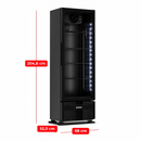 Refrigerador Vertical 393 Litros Porta de Vidro Full Black Bivolt Inverter Imbera