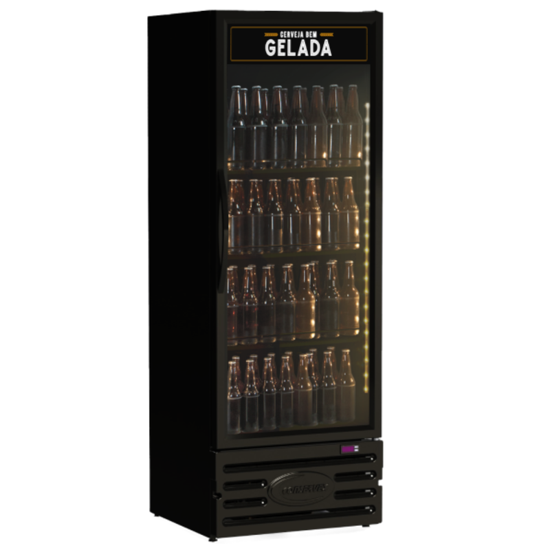 Visa Cooler Cervejeira 400 Litros Porta de Vidro Preto Conservex