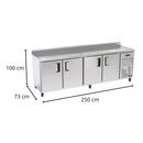 Balcão de Encosto Refrigerado 2,5m 220V Venâncio