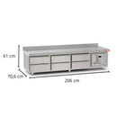 Balcão Refrigerada 200 cm 6 Gavetas 220V Red Chameleon