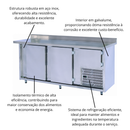 Balcão de Serviço Resfriado Inox EXT/INT Galvalume com Espelho 220V Chimafrio