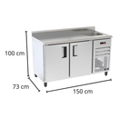 Balcão de Serviço Refrigerado Prime 1,5m Interno Galvanizado e Externo Inox Venâncio