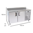 Balcão de Serviço Congelado Standard 1,5m Externo e Interno Inox Venâncio
