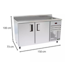 Balcão de Serviço Refrigerado Standard 1,5m Interno e Externo Inox Venâncio