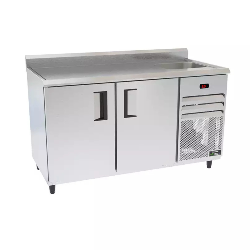 Balcão de Serviço Refrigerado Standard 1,5m Interno e Externo Inox Venâncio