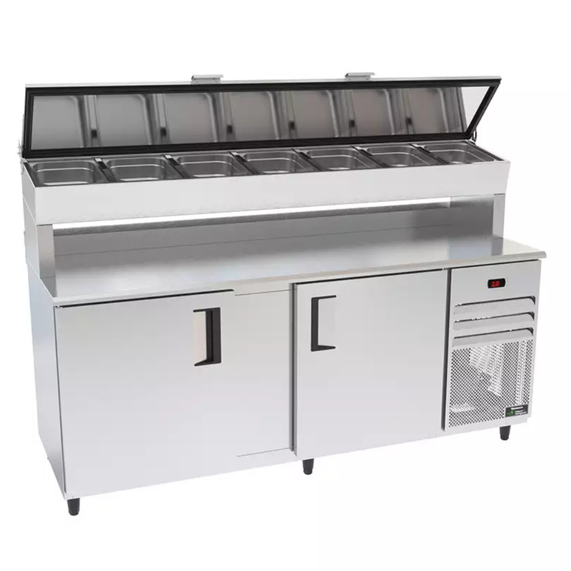 Balcão de Serviço 2 metros Refrigerado INT/EXT Inox Com Condimentador Venâncio