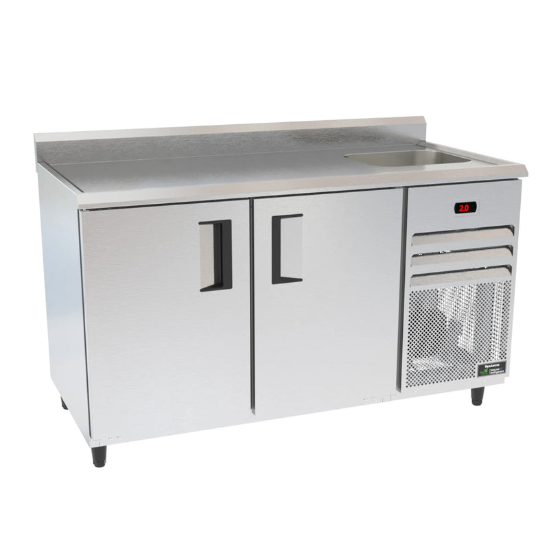 Balcão Refrigerado Inox 1,50m com Cuba lado direito - Venâncio
