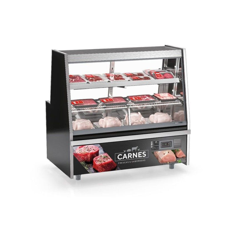 Balcão vitrine refrigerado para açougue 1,5m - Gelopar