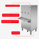 Bebedouro Industrial 100 Litros Inox 2 Torneiras Gelada e 1 Torneira Natural Frisbel