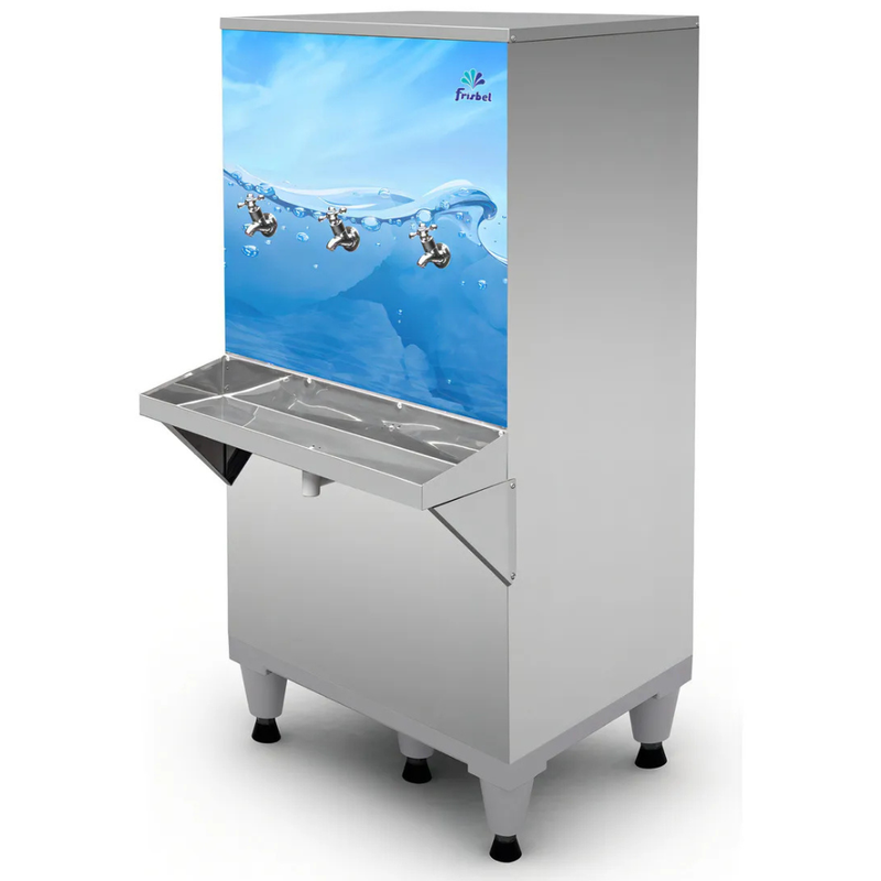 Bebedouro Industrial 100 Litros Inox 2 Torneiras Gelada e 1 Torneira Natural Frisbel