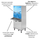 Bebedouro Industrial 50 Litros Adesivado 1 Torneira Gelada e 1 Torneira Natural Frisbel