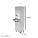 Bebedouro Industrial 25 Litros Inox 1 Torneira Gelada e 1 Torneira Natural Frisbel