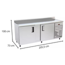 Balcão de Encosto Refrigerado Inox 2000mm 220V Venâncio