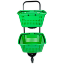 Carro de compra 2 cesto verde claro Plasticomm