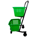 Carro de compra 2 cesto verde claro Plasticomm