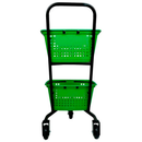 Carro de compra 2 cesto verde claro Plasticomm
