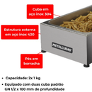 Conservador de frituras 2 cubas 1/2 Metalcubas