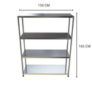 Estante Inox 430 150x40x165cm Com 4 Planos Lisa