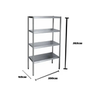 Estante Inox 4 planos lisa 100x40x165cm Promaq
