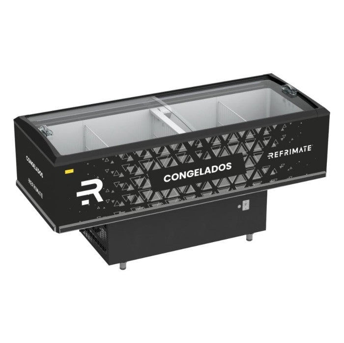 Expositor Ilha de Congelados 2 Metros Vidro Semi Curvo - Refrimate