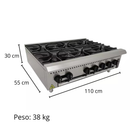 Fogão de Bancada Inox 6 Bocas Prime Venâncio