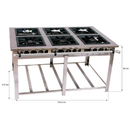 Fogão Industrial 6 Bocas 40X40 Baixa Pressão Maxi Inox Mi6 Venâncio