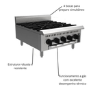Fogão Industrial 4 Bocas a Gás Linha Prime Venâncio