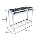 Fogão Extra Inox 3 Bocas 2 Bocas Duplas 1 Boca Simples Venâncio