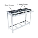 Fogão Extra Inox 3 Bocas 2 Bocas Duplas 1 Boca Simples Venâncio