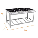 Fogão Extra Inox 8 Bocas 4 Bocas Duplas 4 Bocas Simples Venâncio
