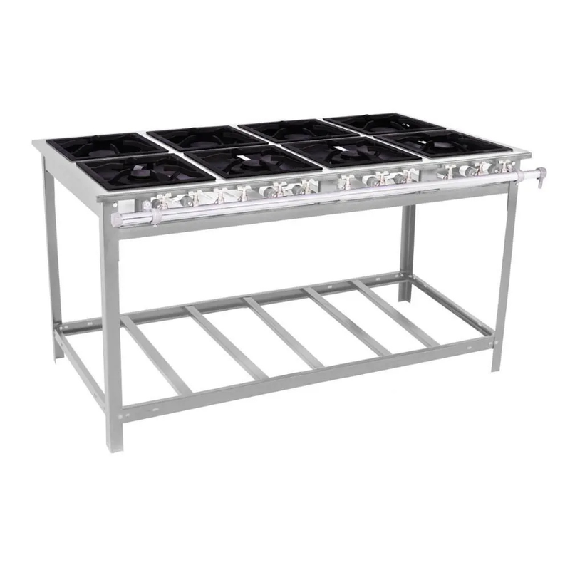 Fogão Extra Inox 8 Bocas 4 Bocas Duplas 4 Bocas Simples Venâncio