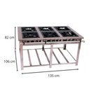 Fogão Maxi 6 Bocas Duplas Central Inox 40x40 Venâncio