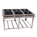 Fogão Maxi 6 Bocas Duplas Central Inox 40x40 Venâncio