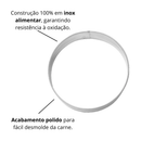 Aro Cortador Redondo de Hambúrguer 10x3 cm em Inox Profissional