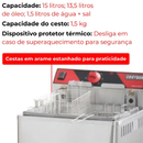 Fritadeira Elétrica Água e Óleo 15 litros com 2 Cestas Croyton
