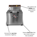 Fritadeira Elétrica Zona Fria 15L 220V Skymsen