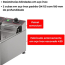 Fritador Elétrico 2 Cubas de 3 Litros 220V Metalcubas