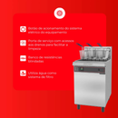 Fritador elétrico 44 Litros Água e Óleo Premium Metalcubas