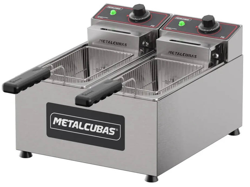 Fritador Elétrico 2 Cubas de 3 Litros -  MetalCubas