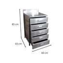 Gaveteiro Inox para Pastel 4 Gavetas - Promaq