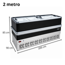 Ilha De Congelados Polar Dupla Ação Vidro Reto Light 220v