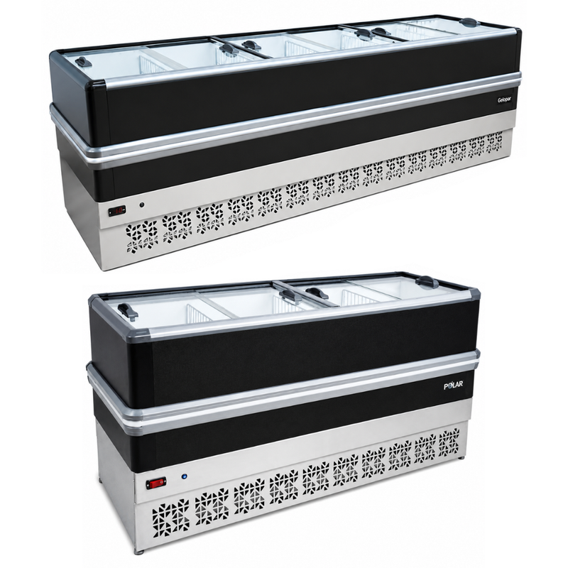 Ilha De Congelados Polar Dupla Ação Vidro Reto Light 220v