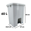 Lixeira Branca 60L com Pedal JSN
