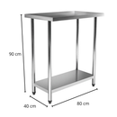 Mesa AI430 400x800x900mm com Prateleira Lisa Inferior Promaq